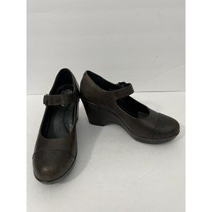 Dansko Fanny Wedge Maryjane 39 US 8.5-9 Gray Leather Studded Shoes Woman…